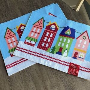 Set of 4 St. Nicholas Square Placemats - Holiday Houses